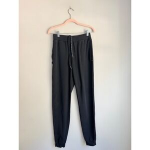 Allwear Mens Black Athletic Jogger Pants Zipper Pockets Drawstring Size S